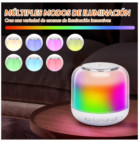 Foto 5 pulgar | Lámpara De Noche Recargable Luz Led Con Música Por Bluetooth