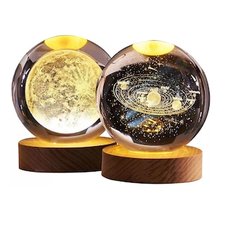 Foto 1 | Luz Led Nocturna 3D Bola de Cristal Luna y Sistema Solar Eo Safe Imports ESI-16906 Multicolor 2 Piezas