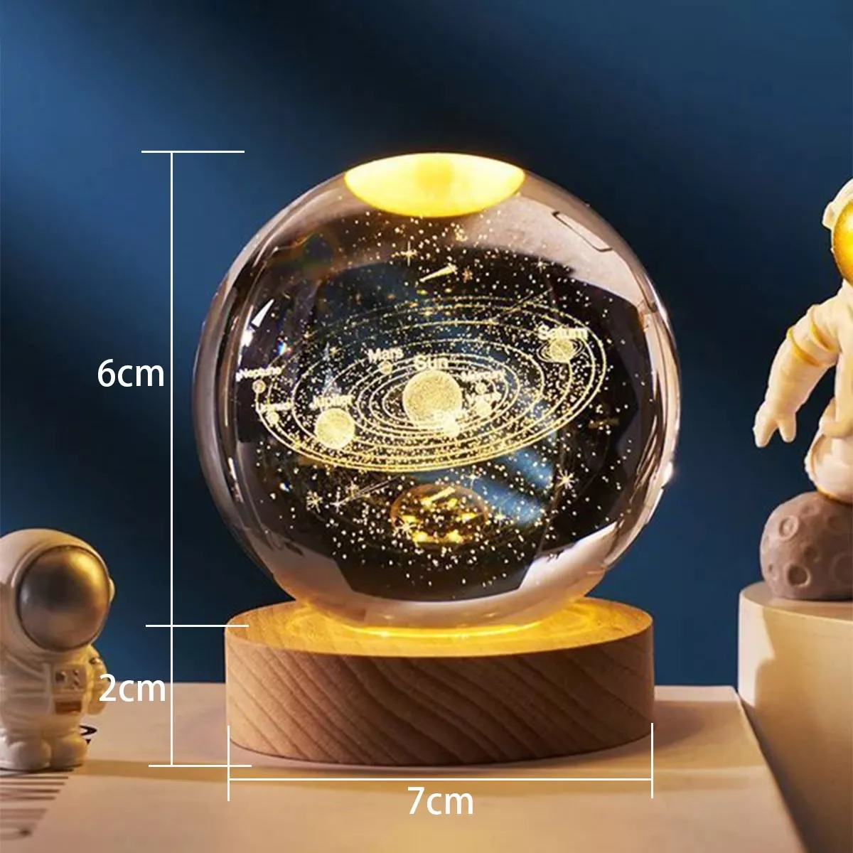 Foto 2 | Luz Led Nocturna 3D Bola de Cristal Luna y Sistema Solar Eo Safe Imports ESI-16906 Multicolor 2 Piezas