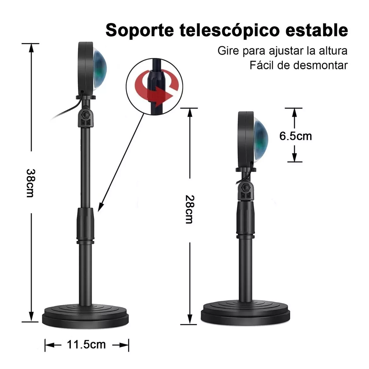 Foto 4 pulgar | Lámpara de Mesa Proyección Puesta de Sol Eo Safe Imports Negro