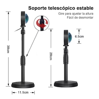 Foto 3 | Lámpara de Mesa Proyección Puesta de Sol Eo Safe Imports Negro