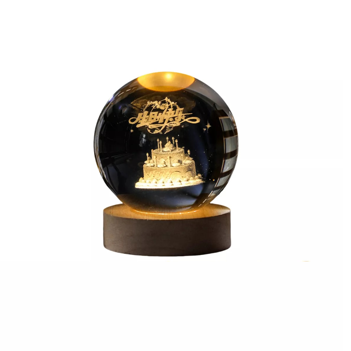 Foto 1 | 3d Bola De Cristal Lamparas De Escritorio Estructura Feliz Cumpleaños Eo Safe Imports Esi-17408 Multicolor