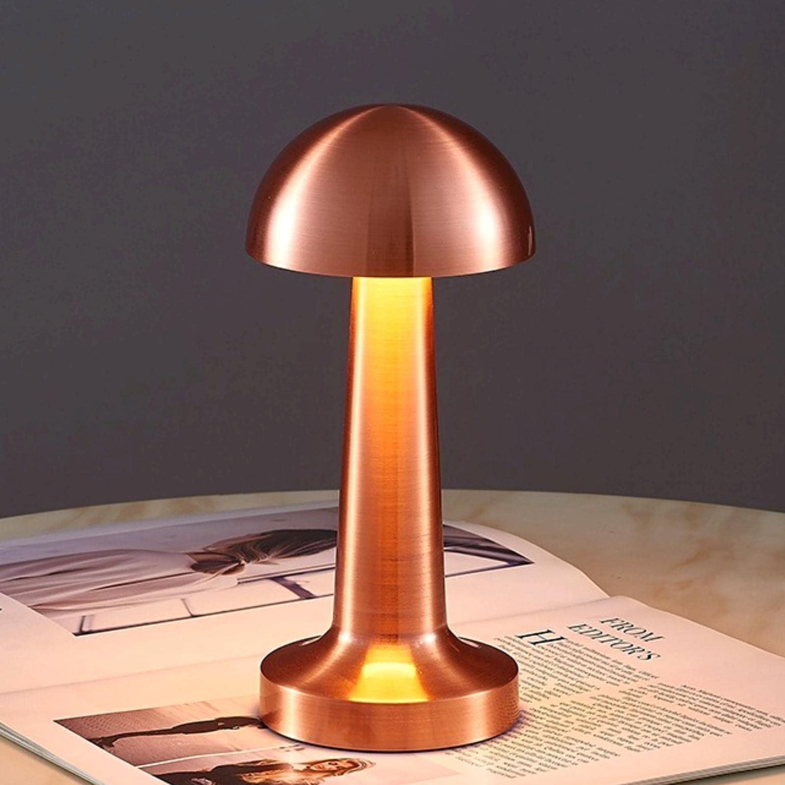 Foto 8 pulgar | Lámpara de Mesa Bedside Touch Inalámbrica Recargable Led Oro Rosa - Venta Internacional