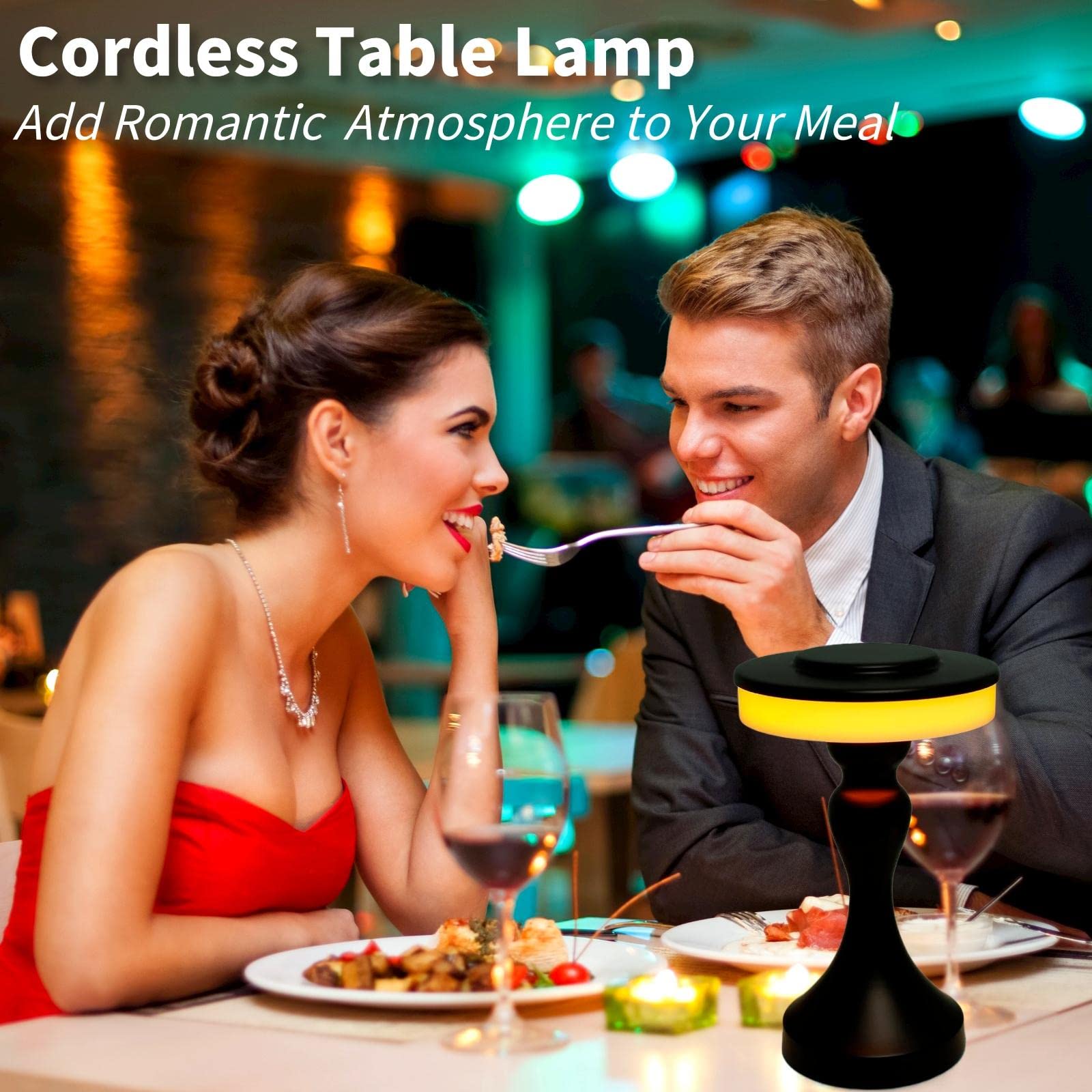 Foto 4 pulgar | Lámpara De Mesa Gzkpl, Mesita De Noche Inalámbrica, Led Regulable, Negra - Venta Internacional.