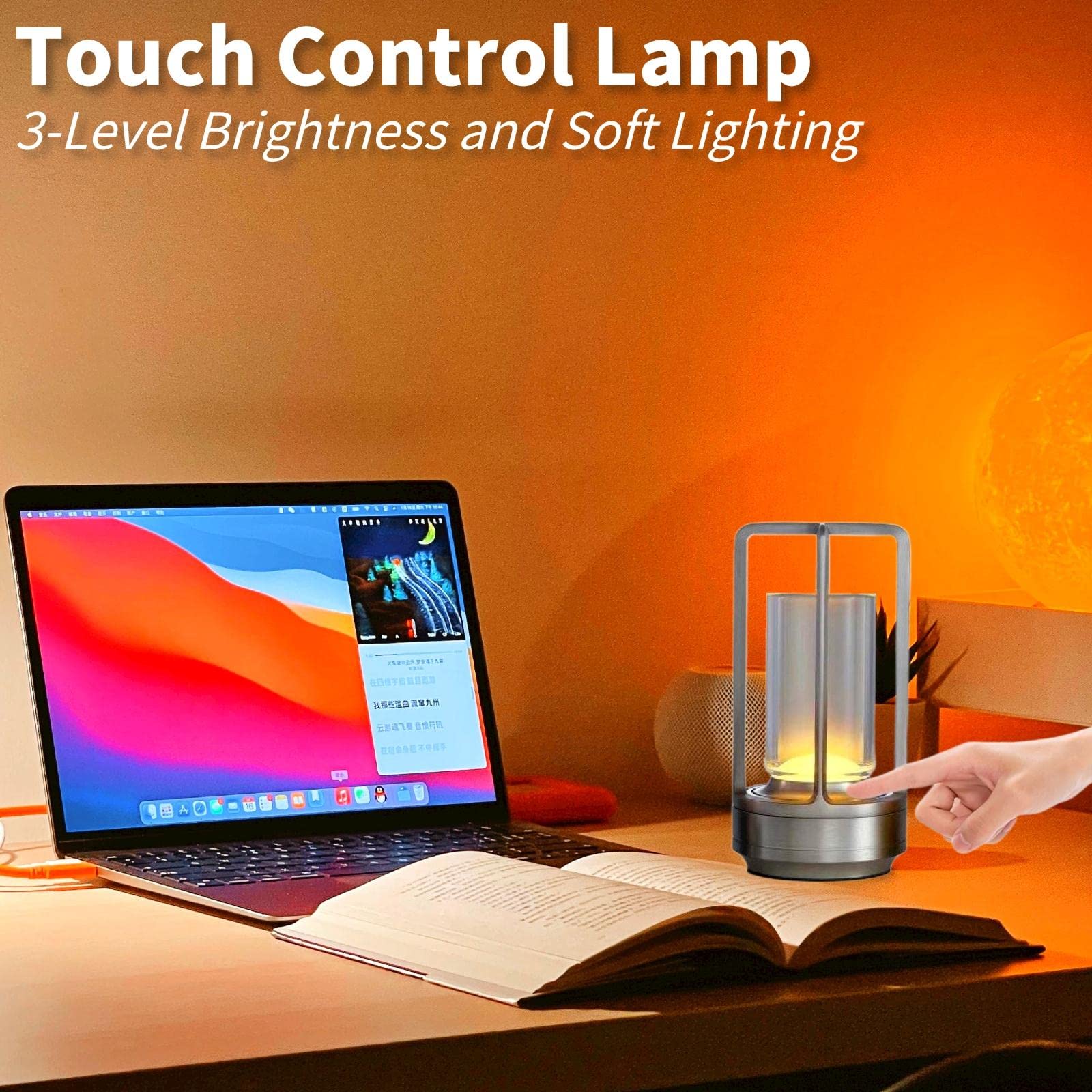 Foto 5 pulgar | Lámpara De Mesa Gzkpl Inalámbrica Recargable Led Regulable Plateada - Venta Internacional.