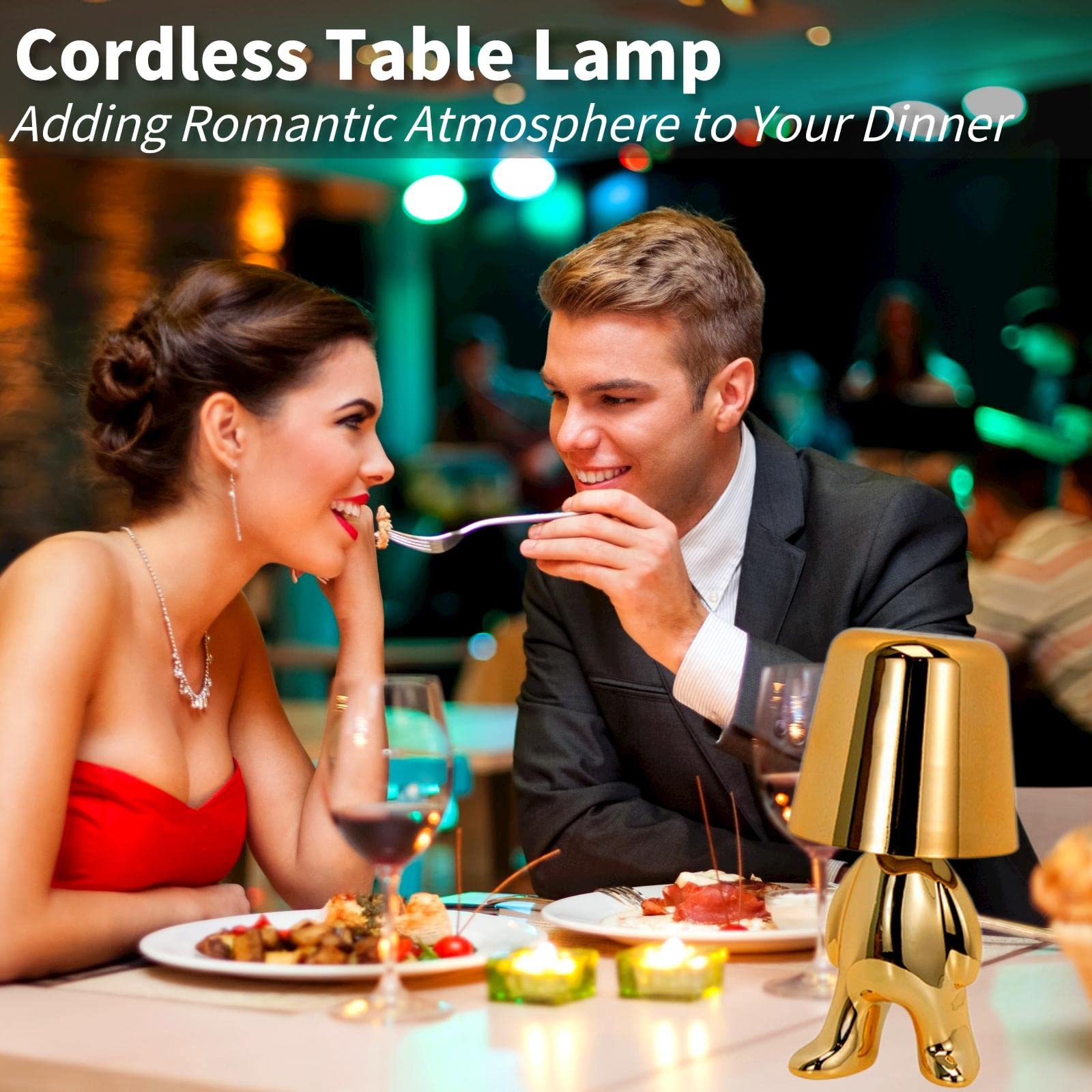 Foto 3 pulgar | Lámpara De Mesa Gzkpl Thinker Collection Cordless Gold Led - Venta Internacional.