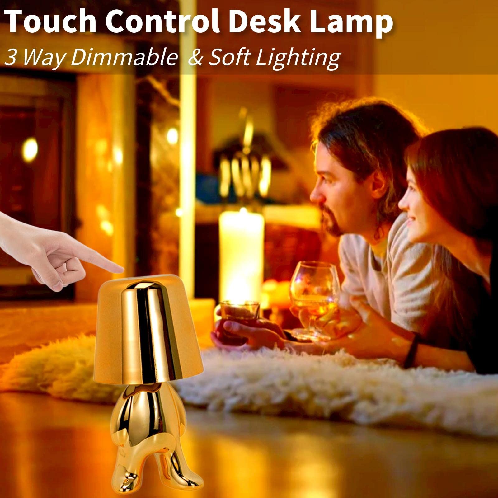 Foto 4 pulgar | Lámpara De Mesa Gzkpl Thinker Collection Cordless Gold Led - Venta Internacional.