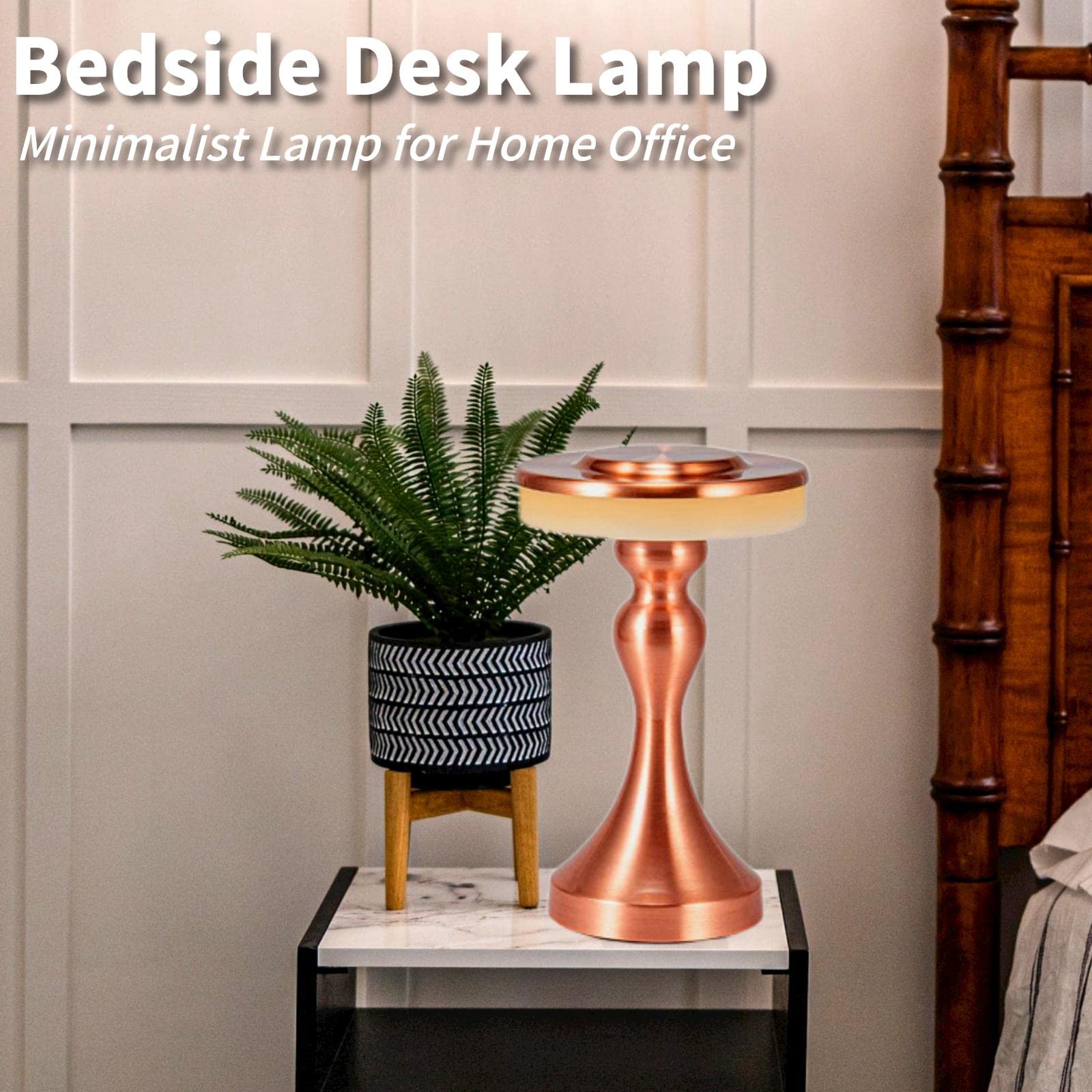 Foto 4 pulgar | Lámpara De Mesa Gzkpl, Mesita De Noche Inalámbrica, Led Regulable, Oro Rosa - Venta Internacional.