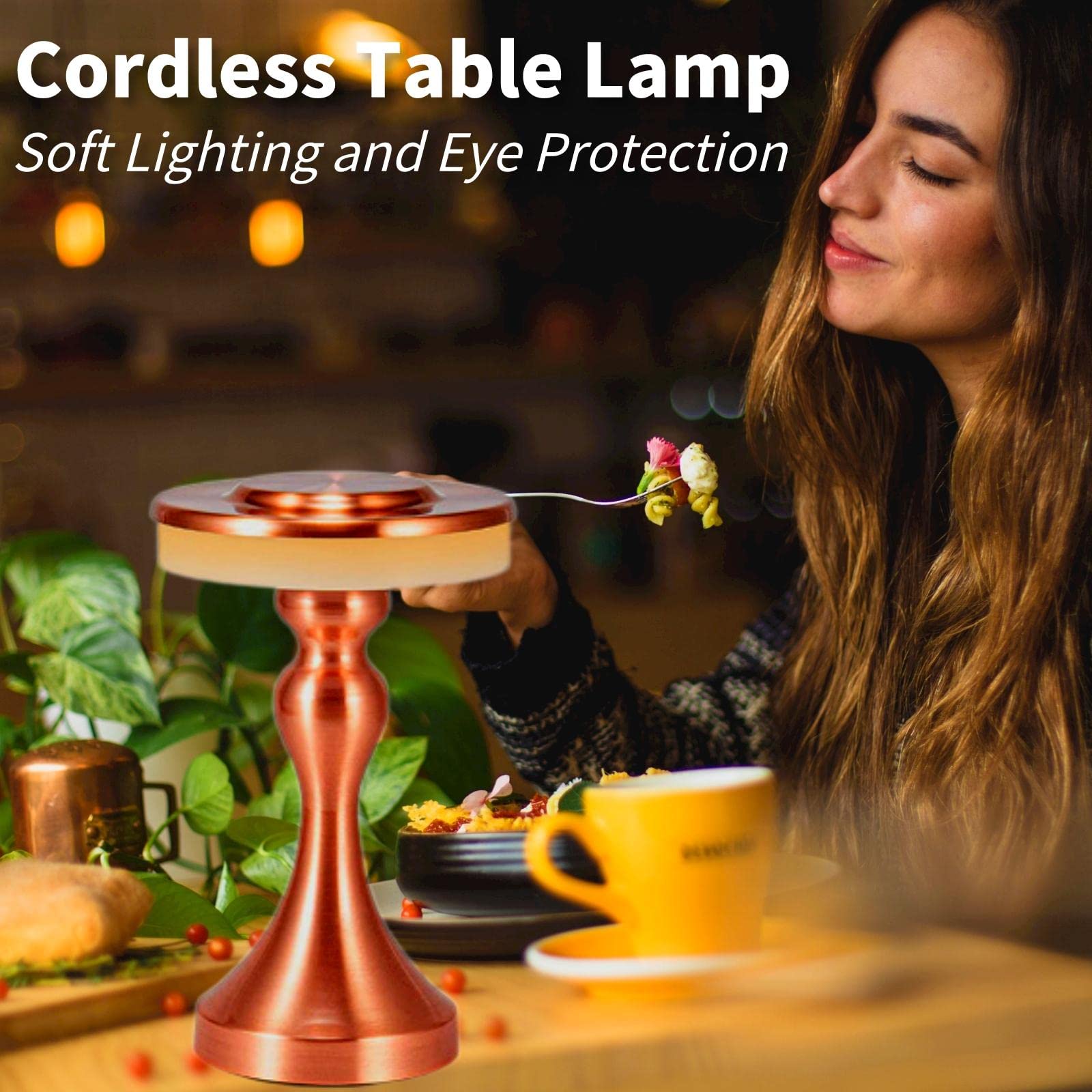 Foto 5 pulgar | Lámpara De Mesa Gzkpl, Mesita De Noche Inalámbrica, Led Regulable, Oro Rosa - Venta Internacional.