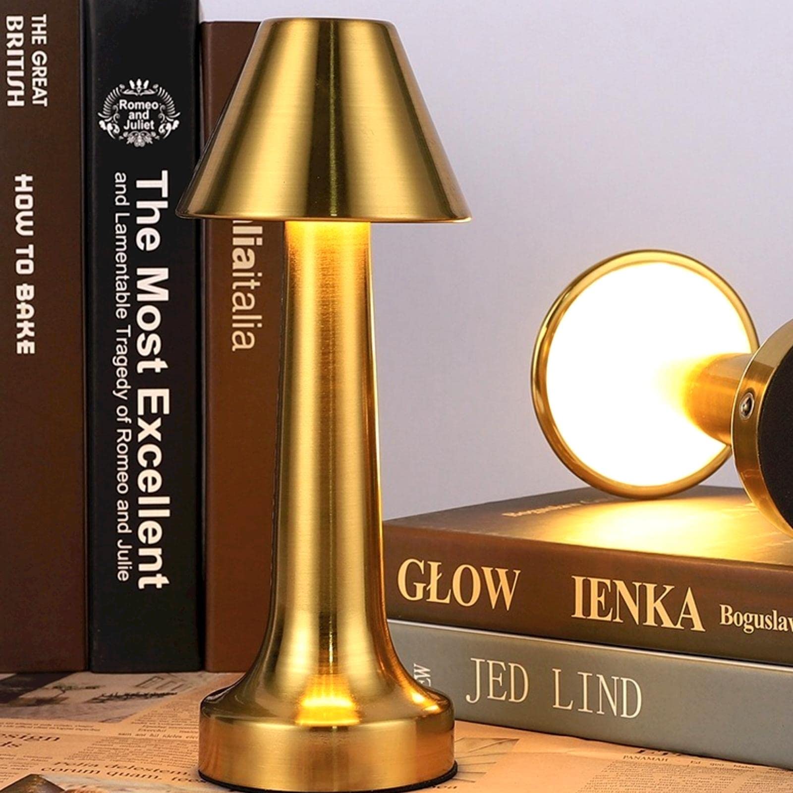 Foto 2 | Lámpara De Escritorio Touch Led Recargable Inalámbrica Dorada - Venta Internacional.
