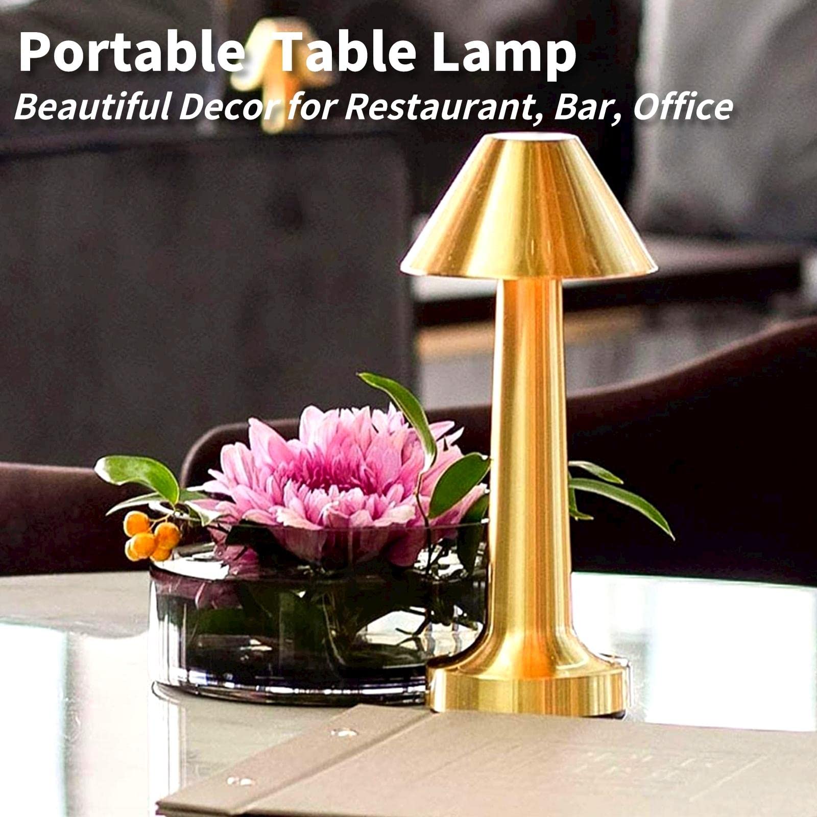Foto 5 pulgar | Lámpara De Escritorio Touch Led Recargable Inalámbrica Dorada - Venta Internacional.