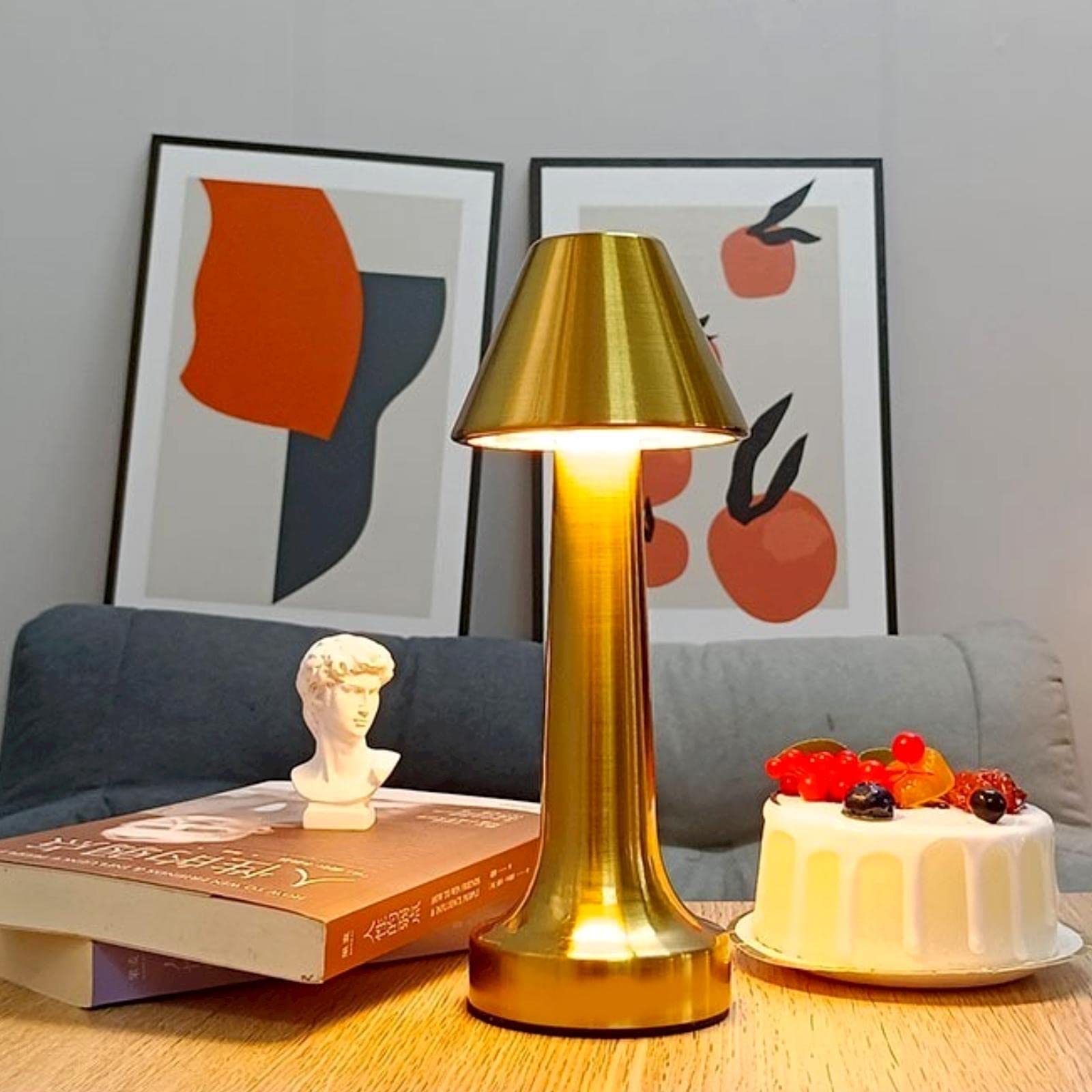 Foto 7 | Lámpara De Escritorio Touch Led Recargable Inalámbrica Dorada - Venta Internacional.