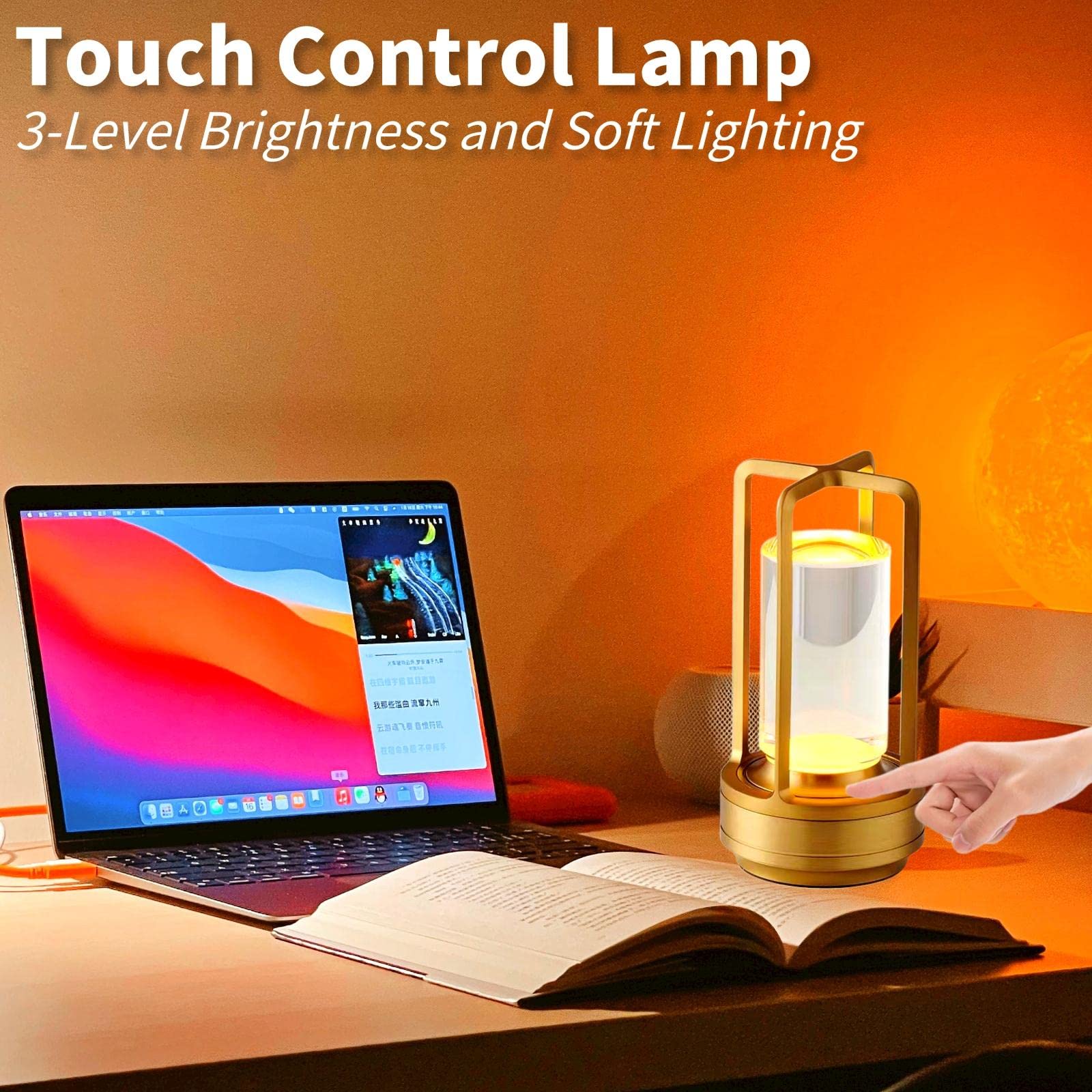Foto 4 pulgar | Lámpara De Mesa Gzkpl, Inalámbrica, Recargable, Led Regulable, Color Dorado - Venta Internacional.