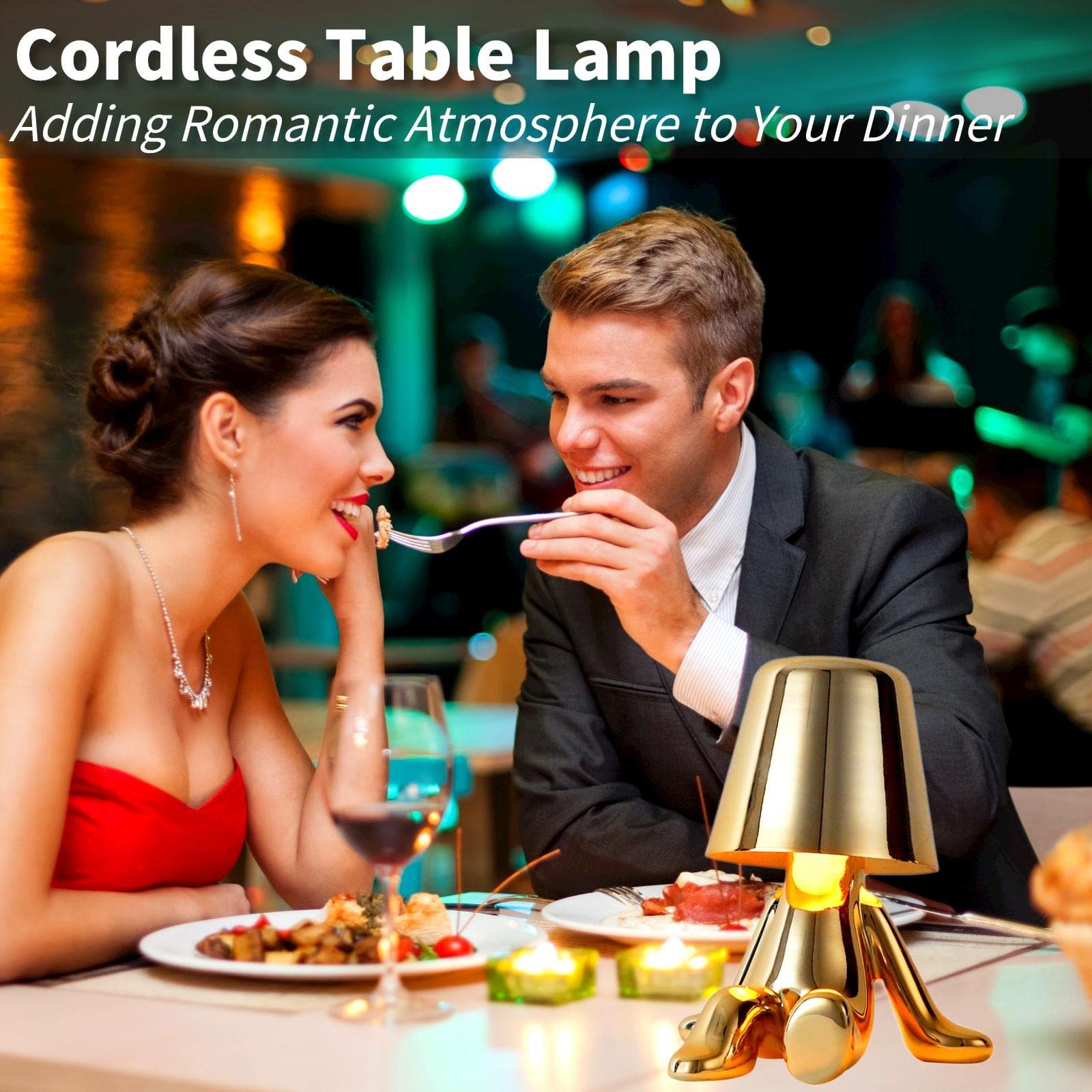 Foto 2 | Lámpara De Mesa Gzkpl Thinker Collection Cordless Gold Led - Venta Internacional.