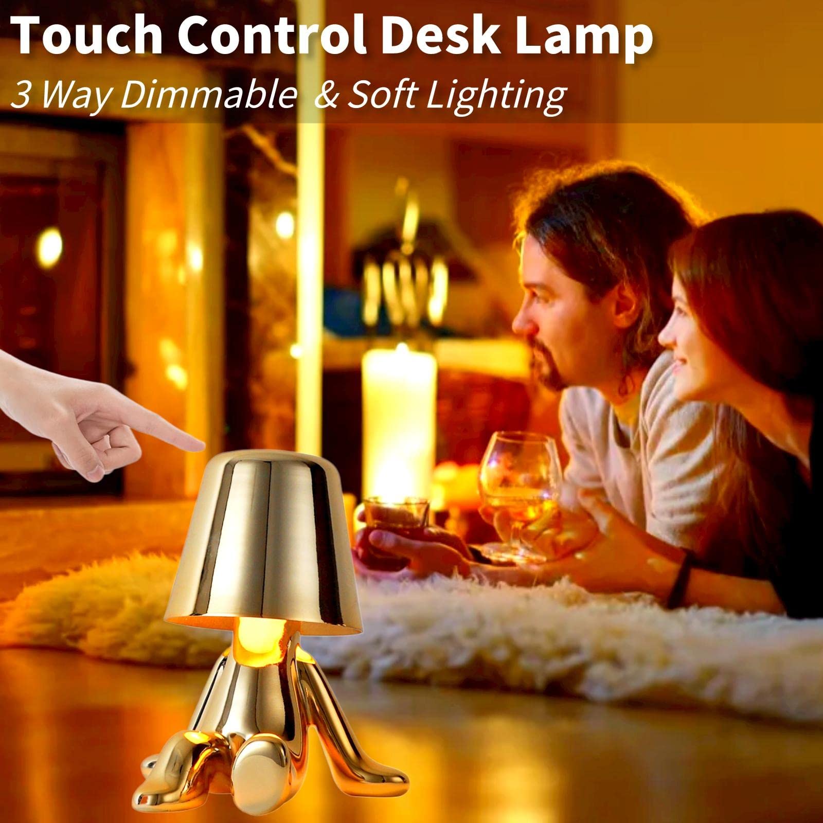 Foto 4 pulgar | Lámpara De Mesa Gzkpl Thinker Collection Cordless Gold Led - Venta Internacional.
