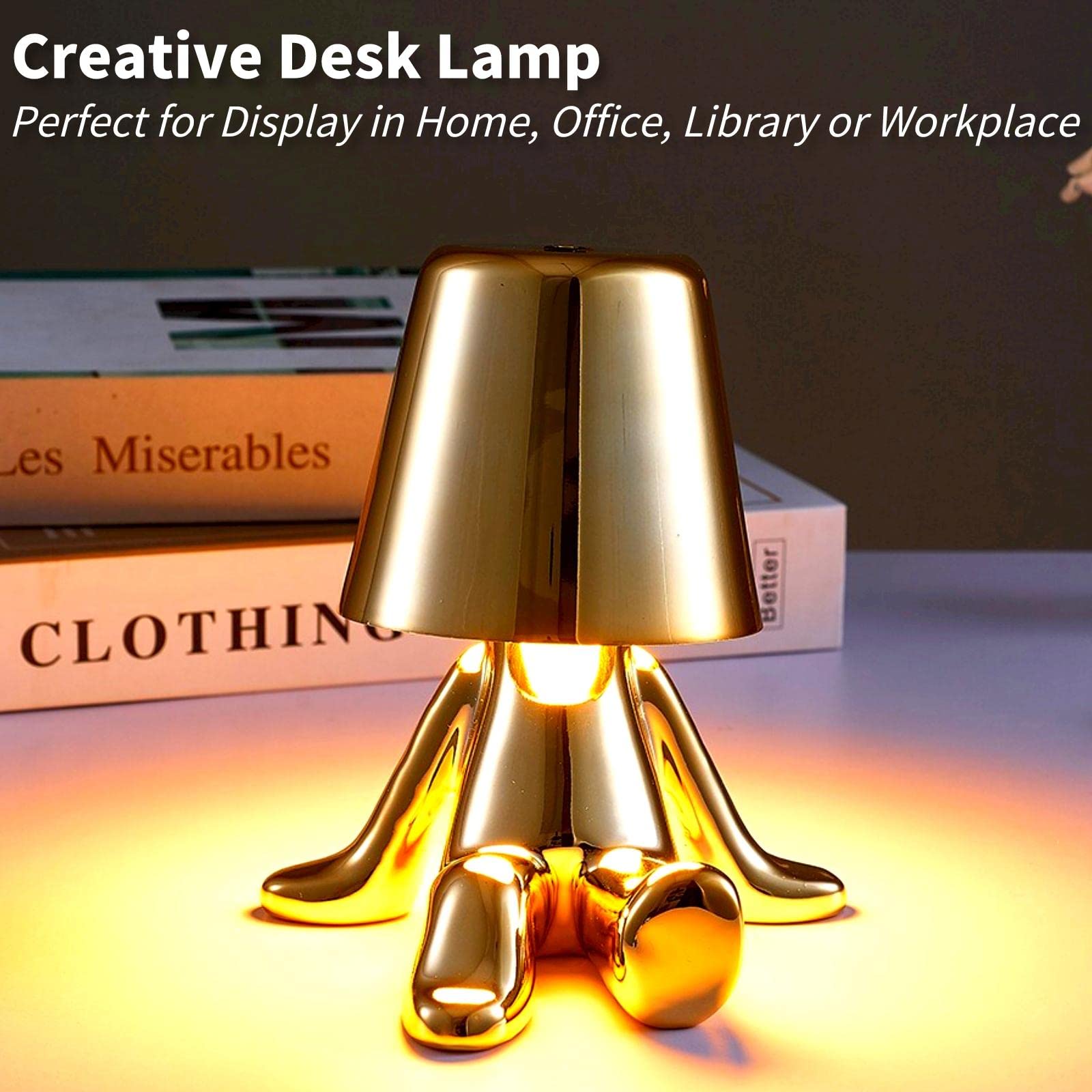 Foto 6 pulgar | Lámpara De Mesa Gzkpl Thinker Collection Cordless Gold Led - Venta Internacional.