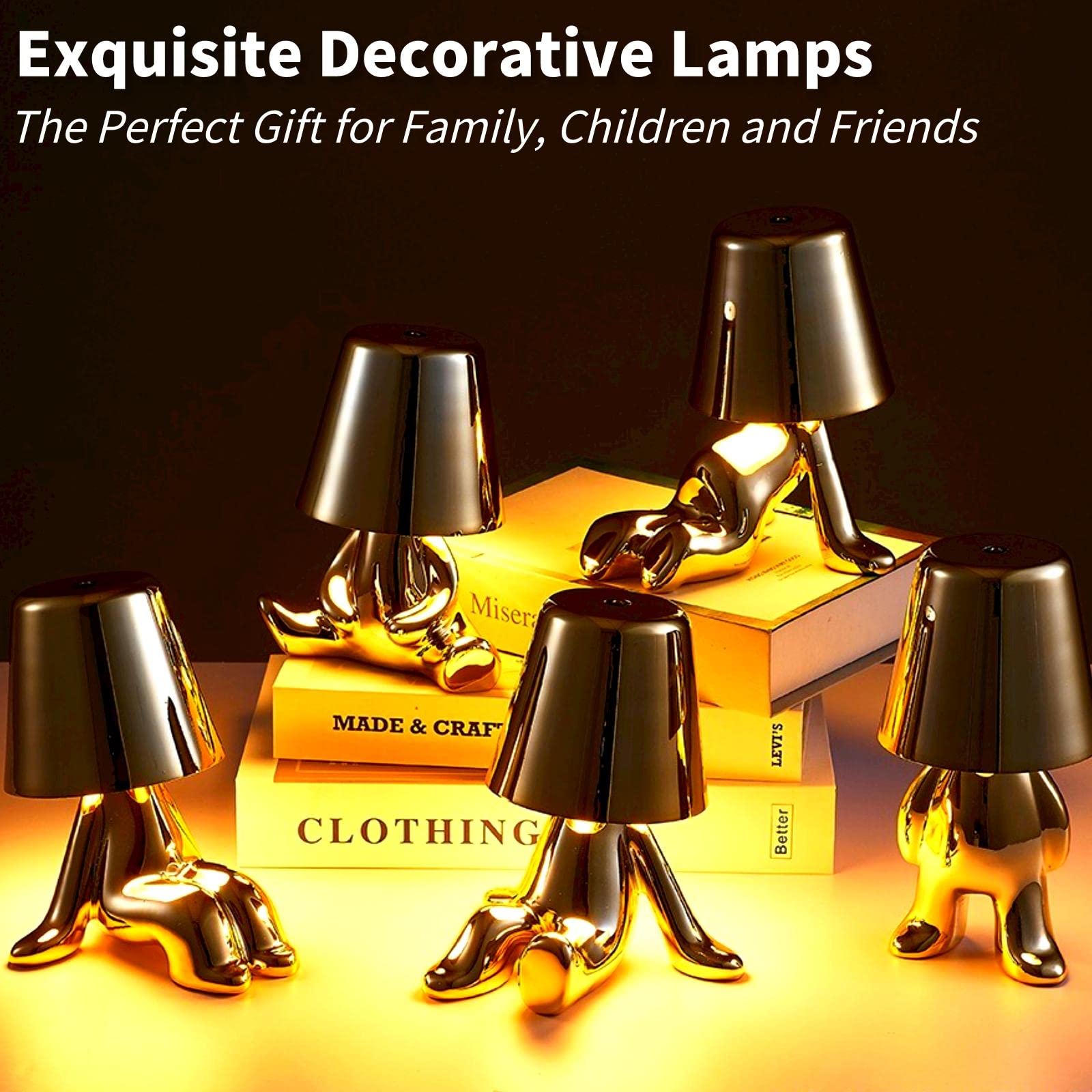 Foto 8 pulgar | Lámpara De Mesa Gzkpl Thinker Collection Cordless Gold Led - Venta Internacional.