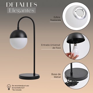 Foto 3 | Lámpara de Buro LED de Aluminio Negro