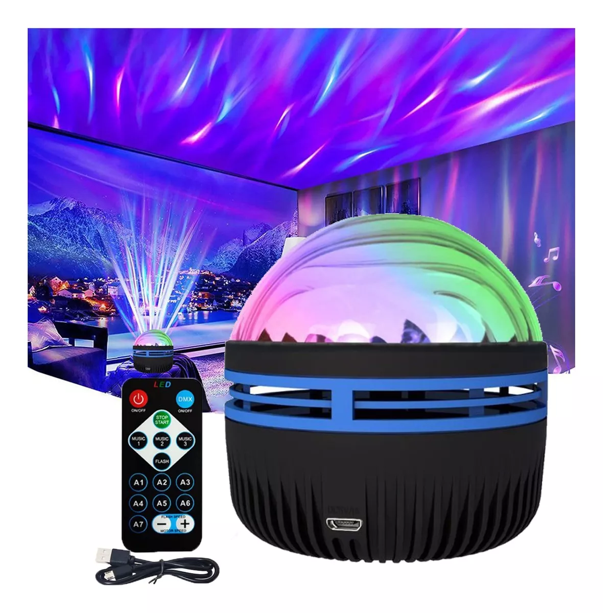 Foto 3 pulgar | Proyector De Luces Aurora Para Niños Eo Safe Imports Esi-17987 Negro