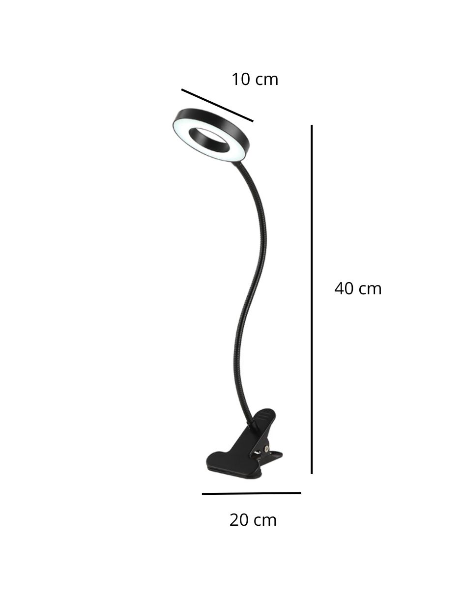 Foto 4 pulgar | Lámpara de Clip Iluminación Luz Vic Negro