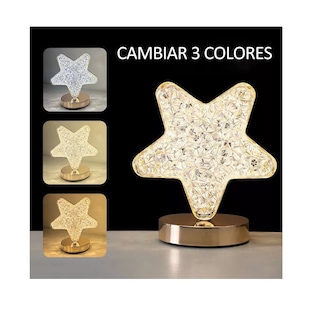 Foto 2 | Lampara Escritorio Led Cristal Estrella Blanca