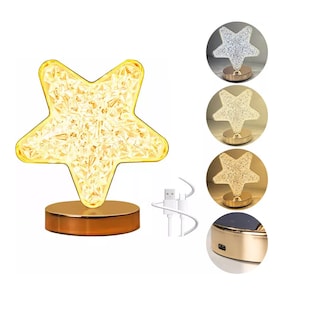 Foto 3 | Lampara Escritorio Led Cristal Estrella Blanca