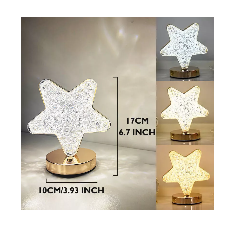 Foto 6 pulgar | Lampara Escritorio Led Cristal Estrella Blanca