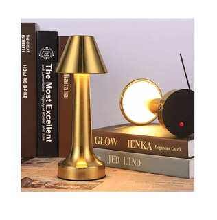 Foto 4 | Lámpara de Mesa Decoración Moderno 3 Colores Recargable Luz Led Dorado
