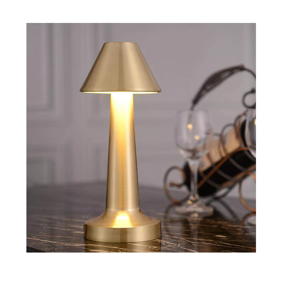 Foto 6 pulgar | Lámpara de Mesa Decoración Moderno 3 Colores Recargable Luz Led Dorado