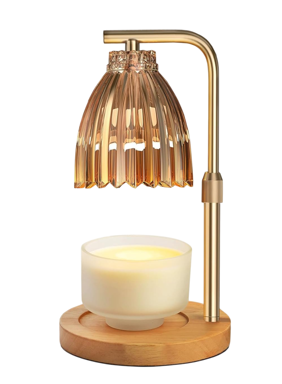 Lámpara Calentadora De Velas Aromáticas Regulable Dorado