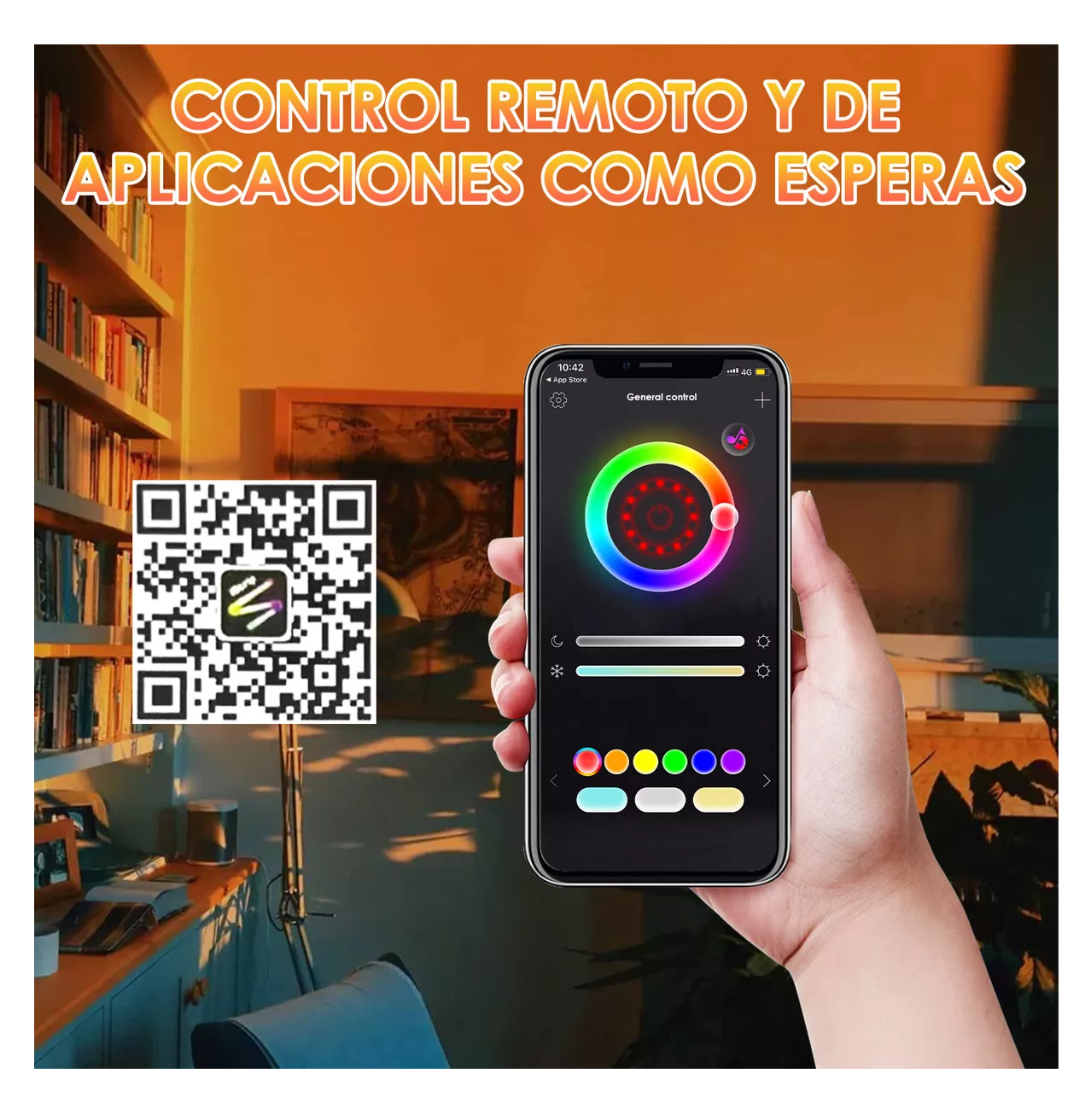 Foto 6 pulgar | Lámpara De Proyección Sunset Con App Control 16 Colores Negro