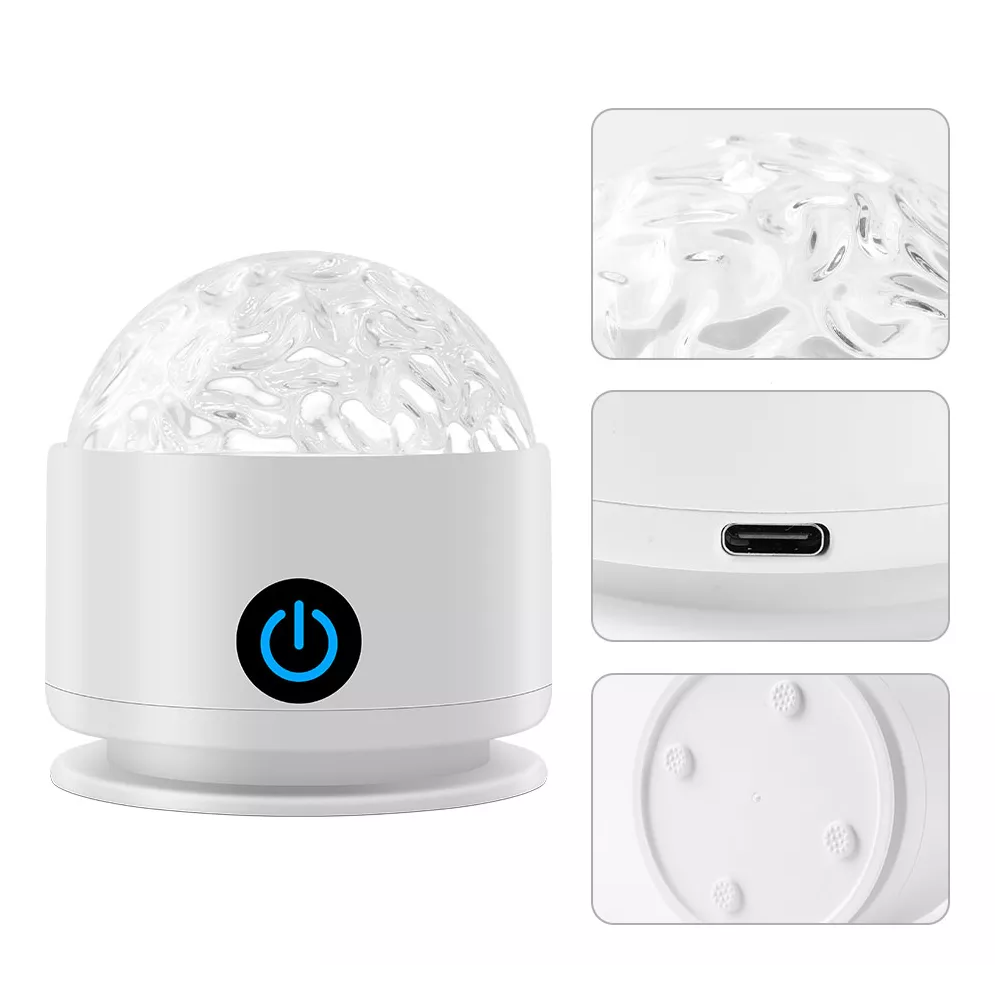 Foto 4 pulgar | Lámpara De Mesa De Cristal Ocean Wave Con Control Táctil Blanco