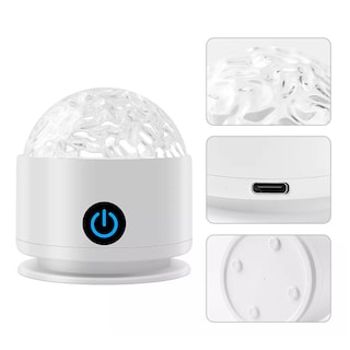 Foto 3 | Lámpara De Mesa De Cristal Ocean Wave Con Control Táctil Blanco