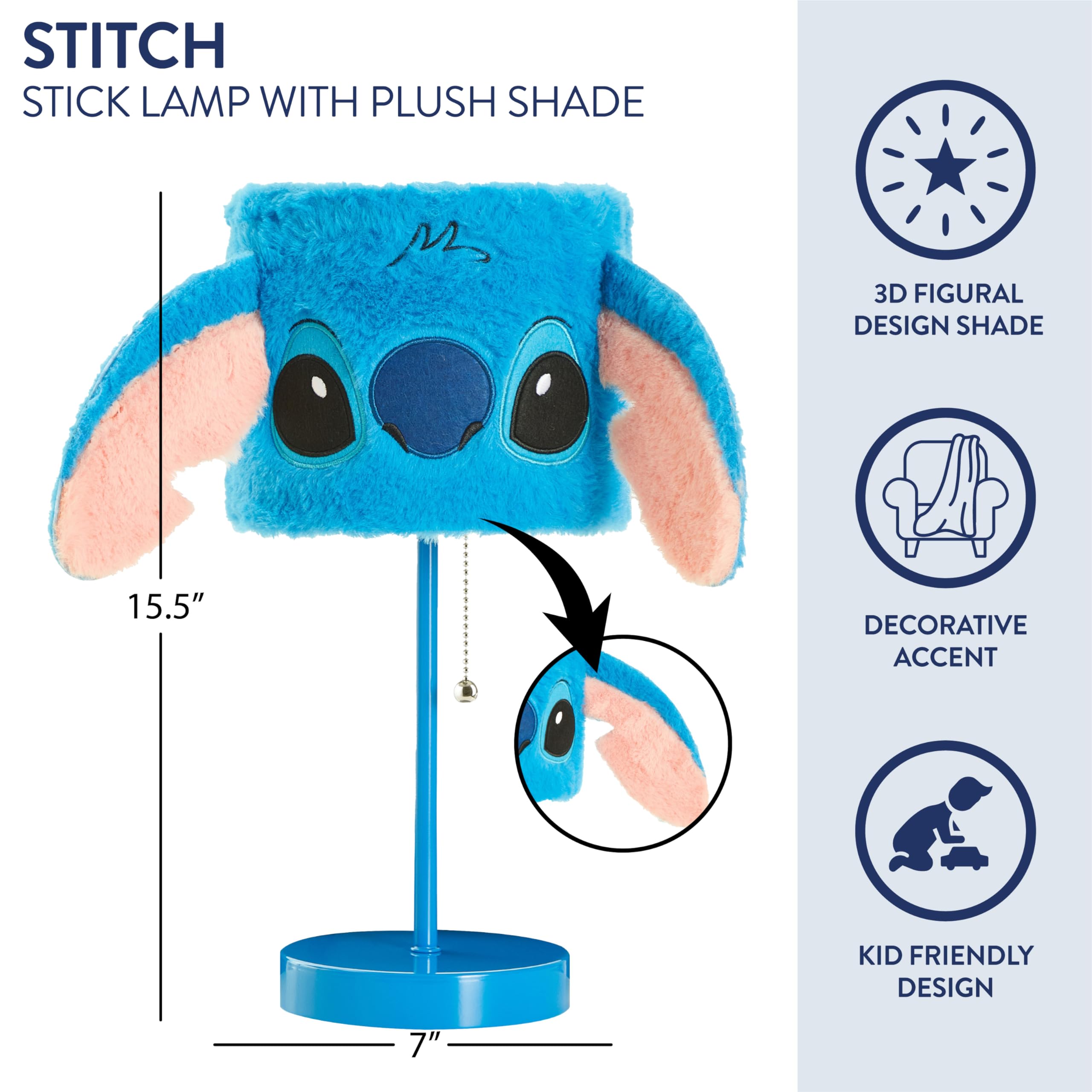 Foto 3 pulgar | Lámpara de Mesa Idea Nuova Disney Stitch de Felpa - Venta Internacional