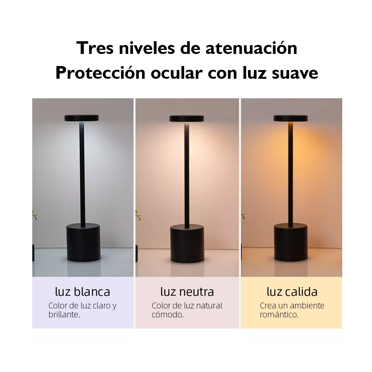 Foto 3 pulgar | Candelabro de Mesa Inalámbrico Led Metal USB Eo Safe Imports Esi-18177 Negro