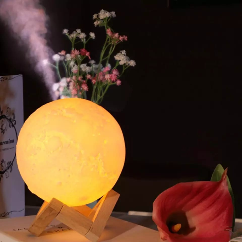 Foto 3 pulgar | Lampara En Forma De Luna Con Humificador 880 Ml Y Luz Led