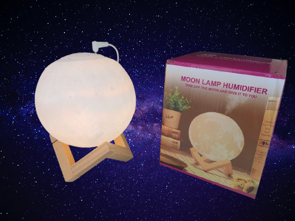 Foto 5 pulgar | Lampara En Forma De Luna Con Humificador 880 Ml Y Luz Led