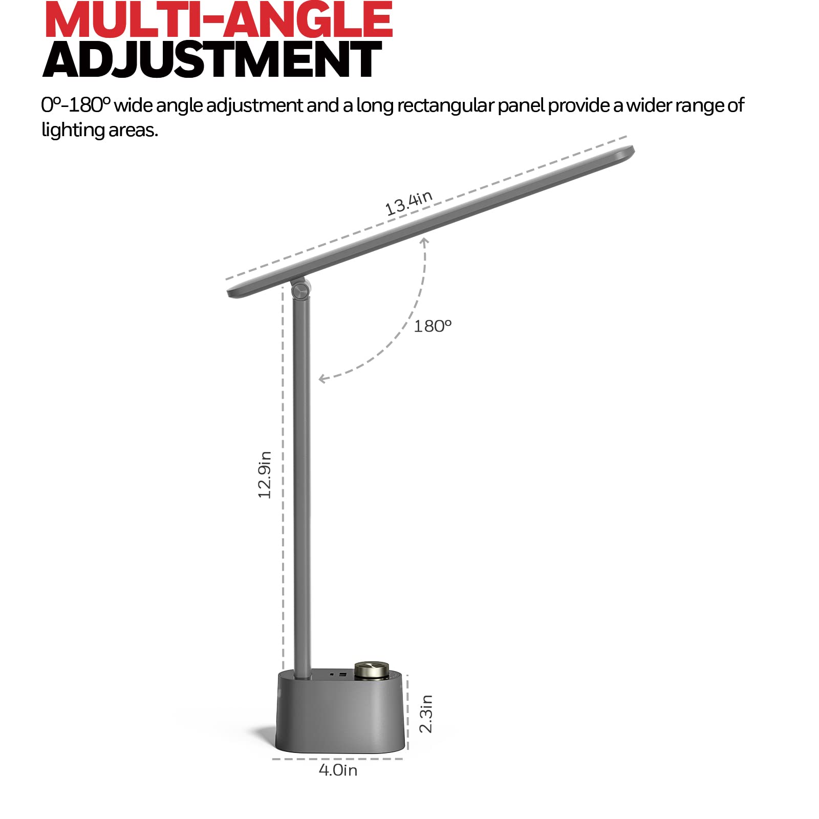 Foto 4 | Lámpara De Escritorio Honeywell Hwt-h01 Led Regulable Con Puerto Usb Gris - Venta Internacional.