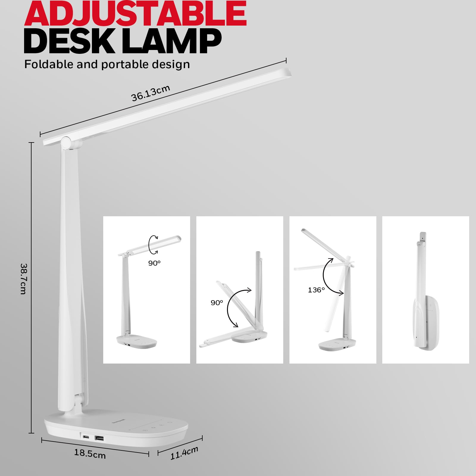 Foto 3 | Lámpara De Escritorio Honeywell Sunturalux™ Led Regulable Con Puerto Usb Hwt-h2w - Venta Internacional.