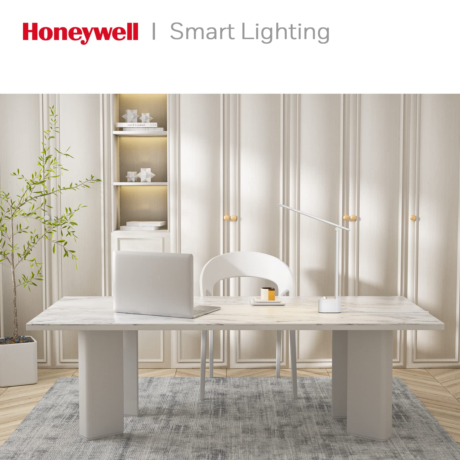 Foto 6 | Lámpara De Escritorio Honeywell Hwt-h01 Led Regulable Con Puerto Usb Blanca - Venta Internacional.