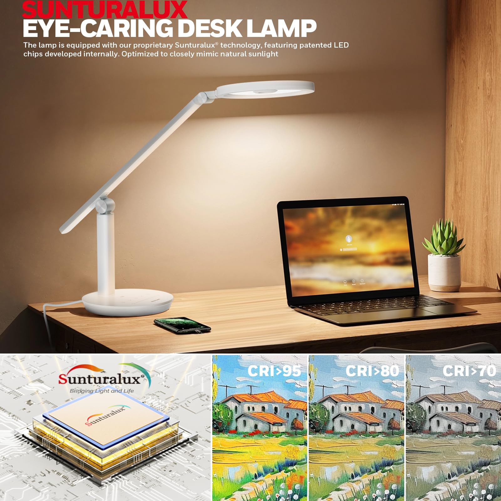 Foto 5 pulgar | Lámpara De Escritorio Honeywell H6 Sunturalux™ Eye Caring Led 800lm - Venta Internacional.