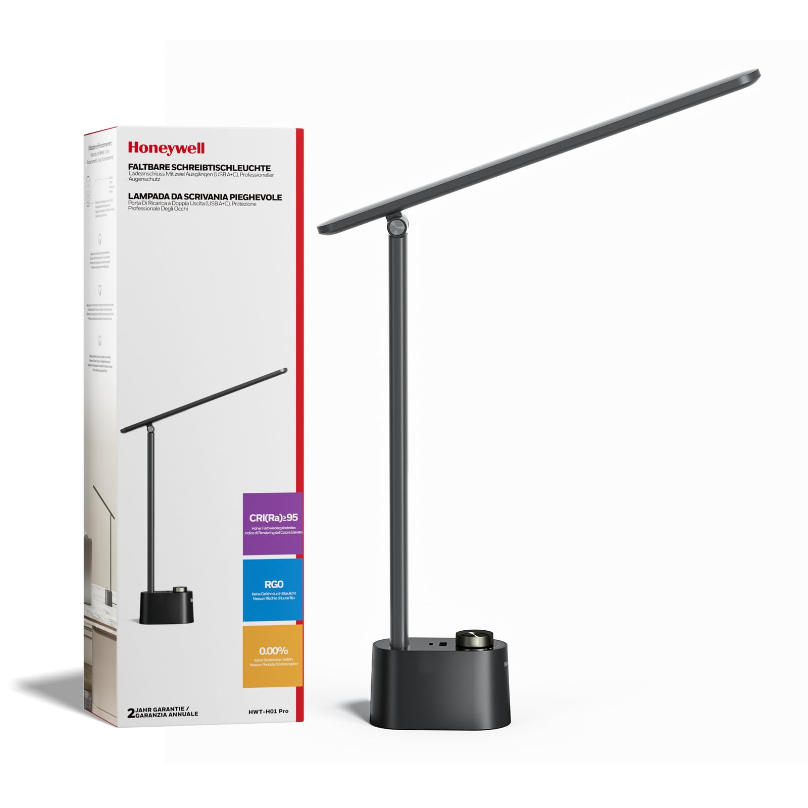 Foto 2 pulgar | Lámpara De Escritorio Honeywell H01 Pro Sunturalux™ Led Plegable Negra - Venta Internacional.