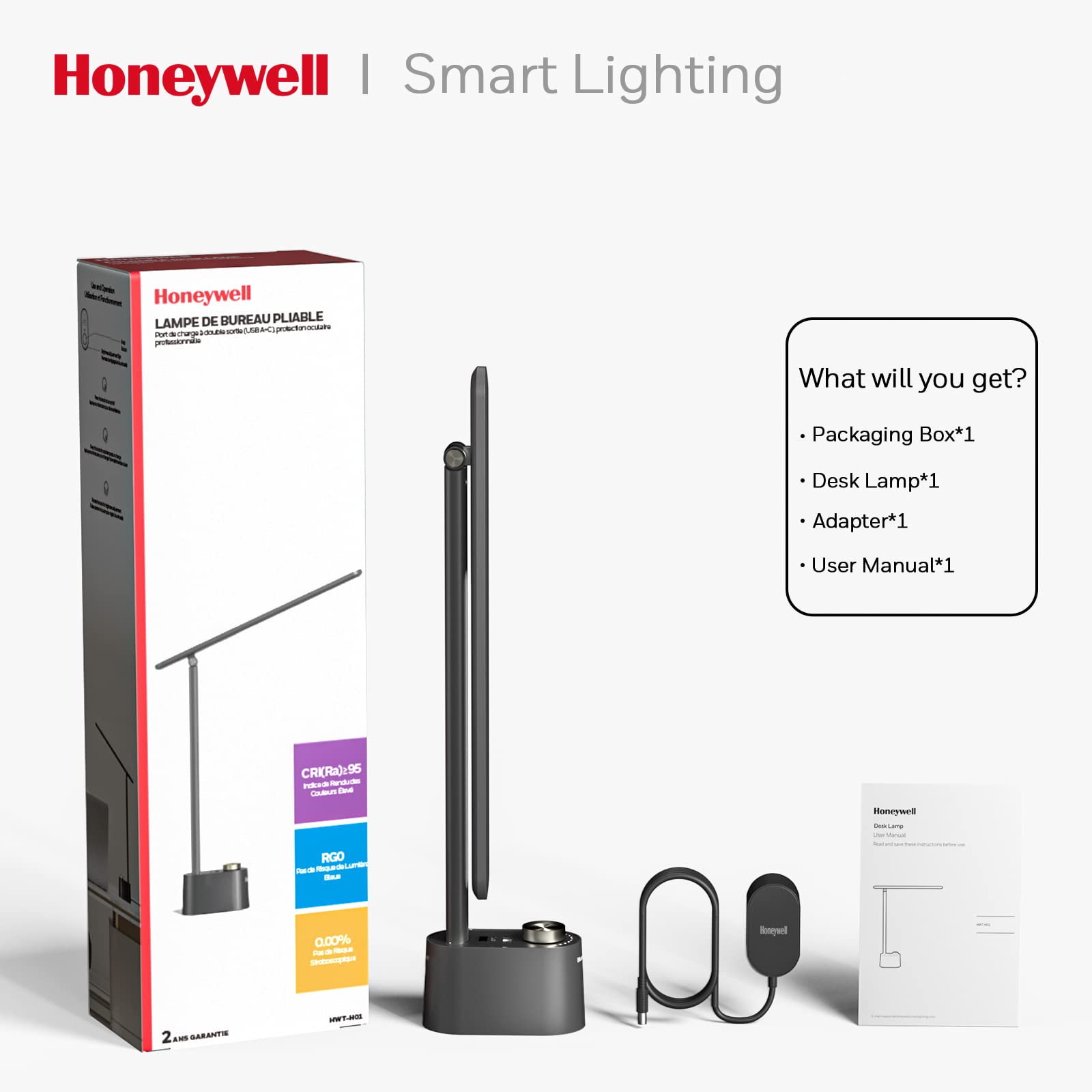 Foto 7 | Lámpara De Escritorio Honeywell Hwt-h01 Con Iluminación Led Con Estación De Carga - Venta Internacional.