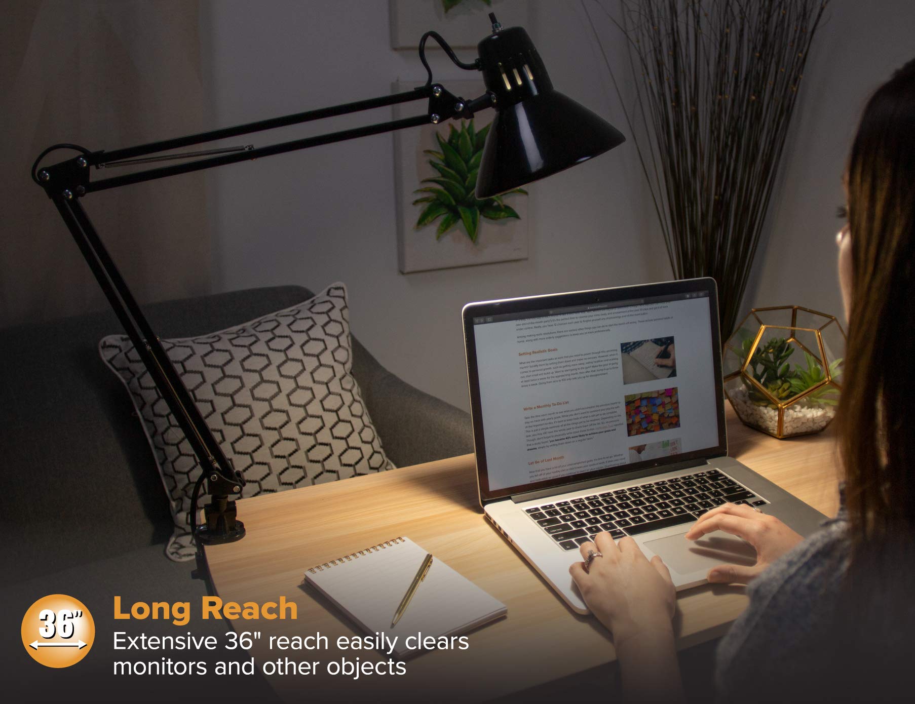 Foto 6 pulgar | Lámpara De Escritorio Bostitch Office Vlf100 Led Con Brazo Oscilante Con Soporte De Pinza - Venta Internacional.