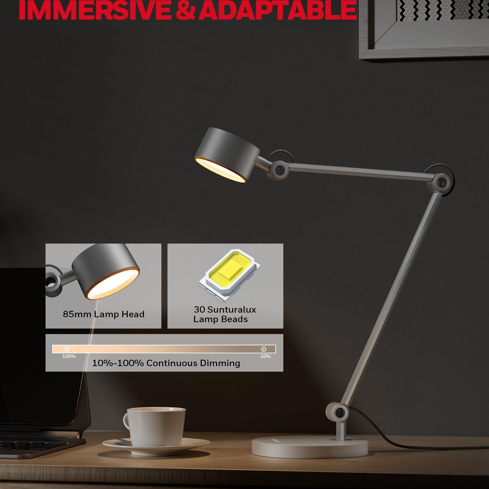 Foto 4 | Lámpara de Escritorio Honeywell Hwt-01a Luz Natural Regulable Regulable - Venta Internacional