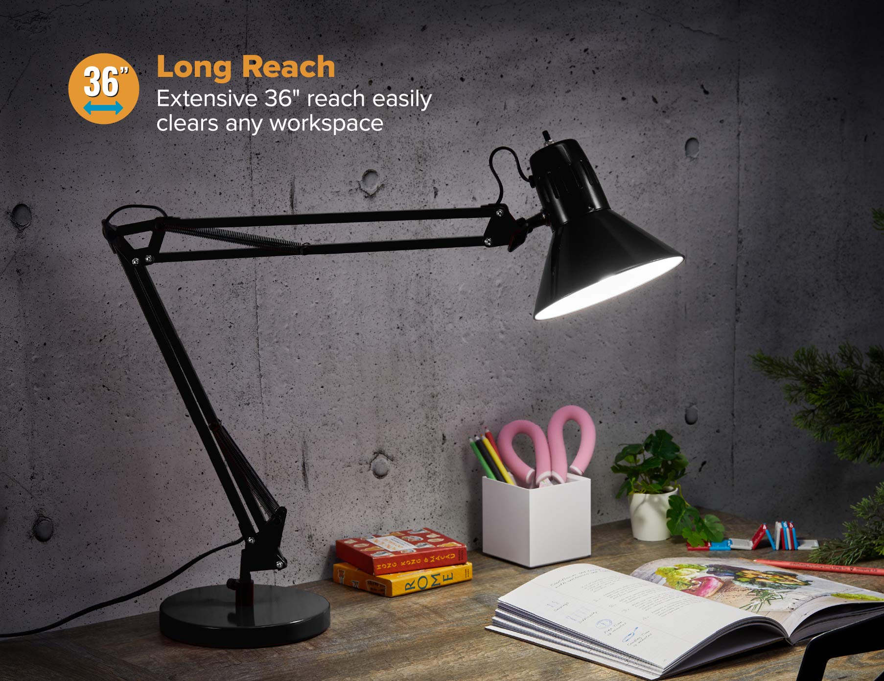 Foto 3 pulgar | Lámpara De Escritorio Bostitch Office Vlf100d Swing Arm Metal Black - Venta Internacional.