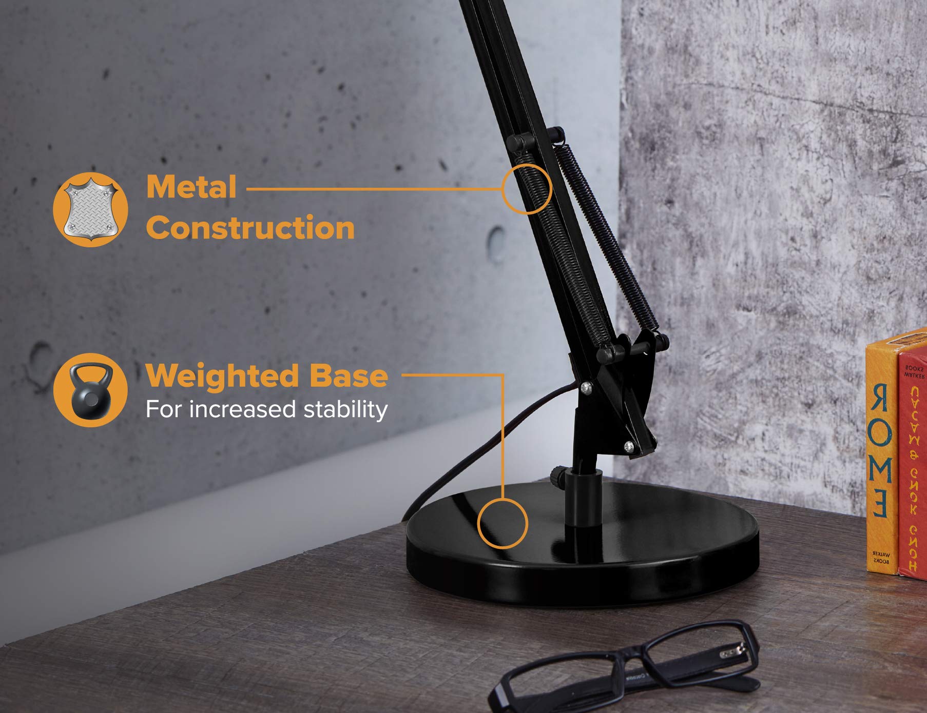 Foto 4 pulgar | Lámpara De Escritorio Bostitch Office Vlf100d Swing Arm Metal Black - Venta Internacional.