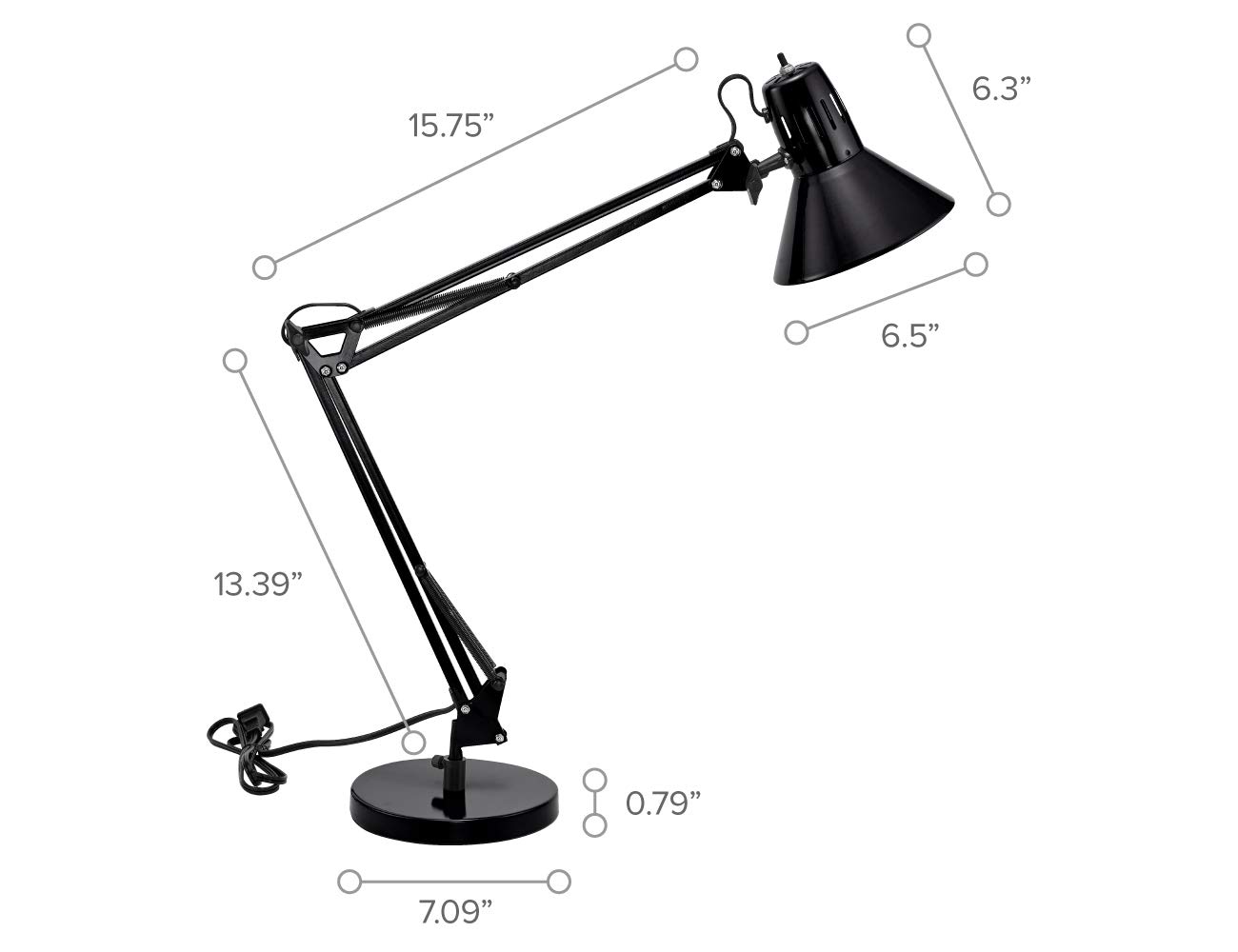 Foto 7 pulgar | Lámpara De Escritorio Bostitch Office Vlf100d Swing Arm Metal Black - Venta Internacional.