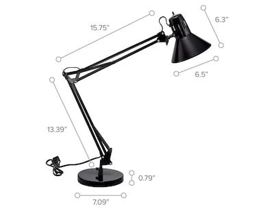 Foto 6 | Lámpara De Escritorio Bostitch Office Vlf100d Swing Arm Metal Black - Venta Internacional.