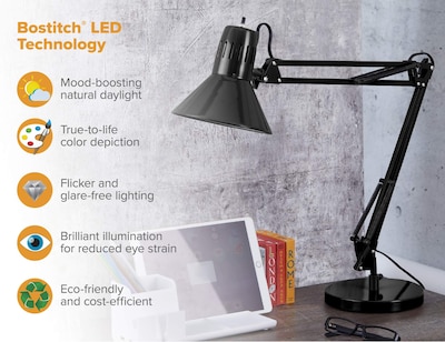 Foto 7 | Lámpara De Escritorio Bostitch Office Vlf100d Swing Arm Metal Black - Venta Internacional.